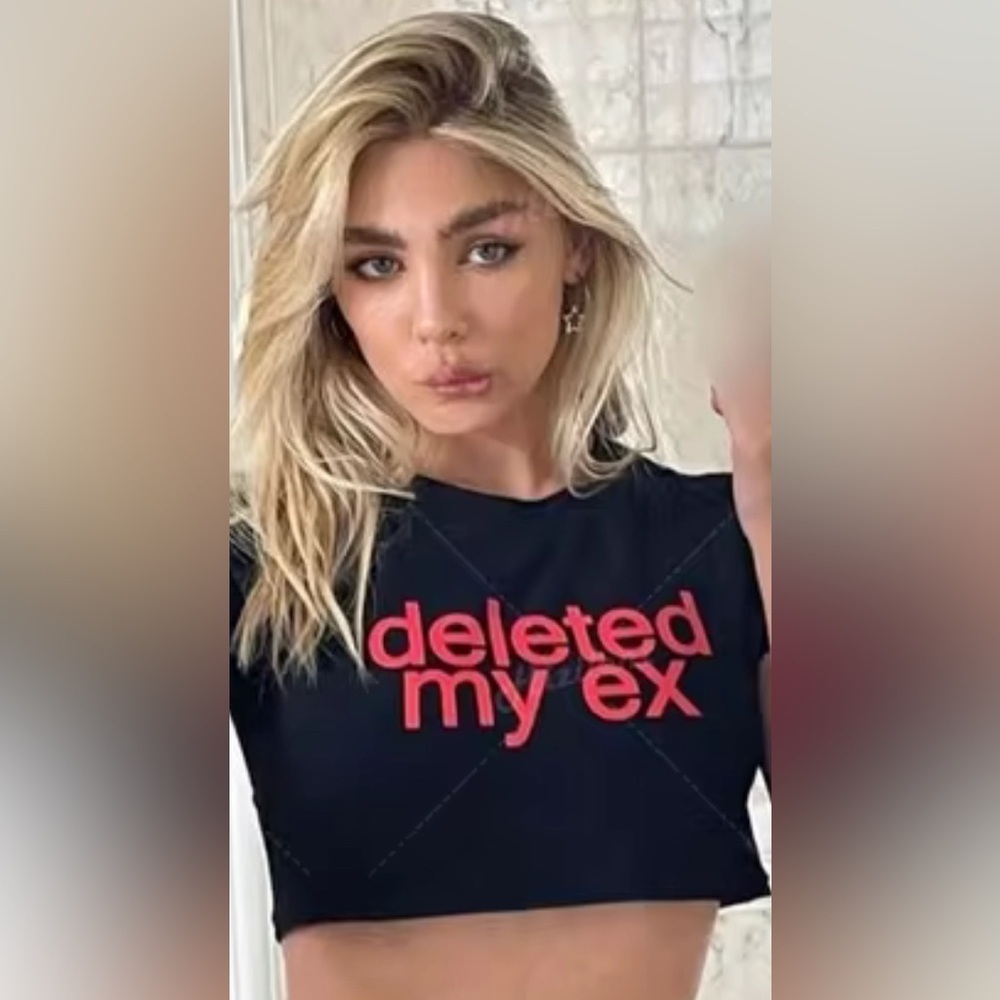 Adika Womans Deleted My Ex Cropped T-Shirt